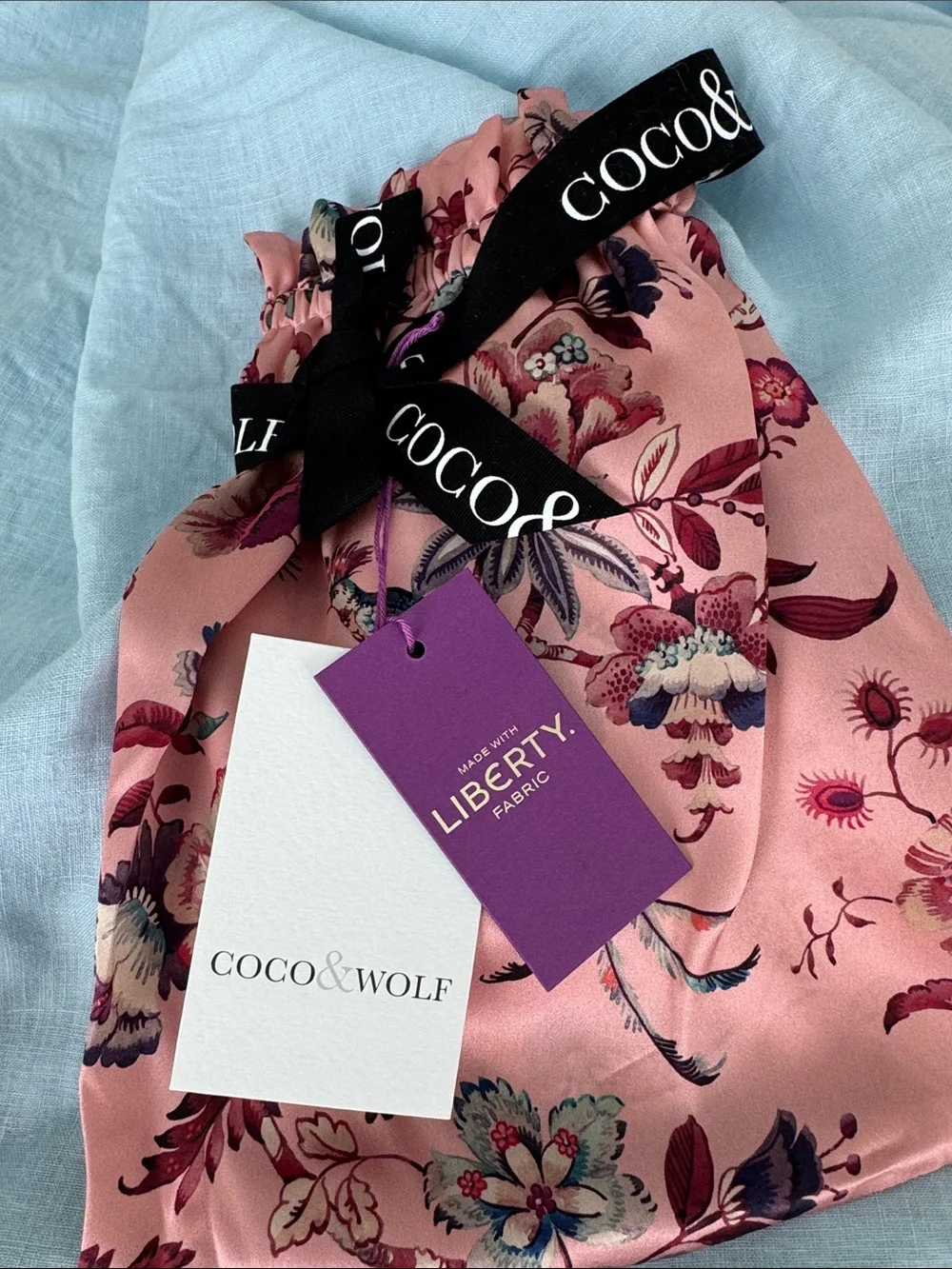 Liberty of London Pink Floral Silk Sleep Mask and Pouch Set